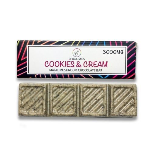 Buy SHROOMIES COOKIES AND CREAM CHOCOLATE BAR – 3000MG Online in Canada - Nupep Shrooms