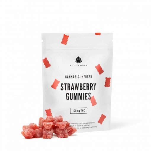 Buy Cannabis Infused BuudaBomb Strawberry Gummies THC Online in Canada - Nupep Shrooms