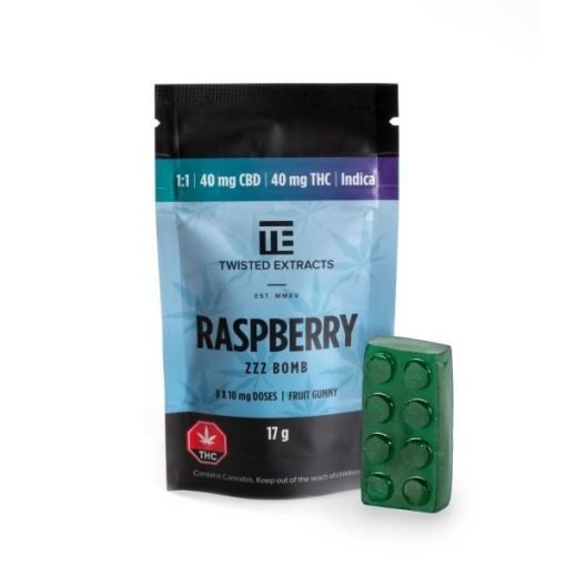 Buy Twisted Extracts – 1:1 Raspberry ZZZ Bomb (THC 40mg | CBD 40mg) Online