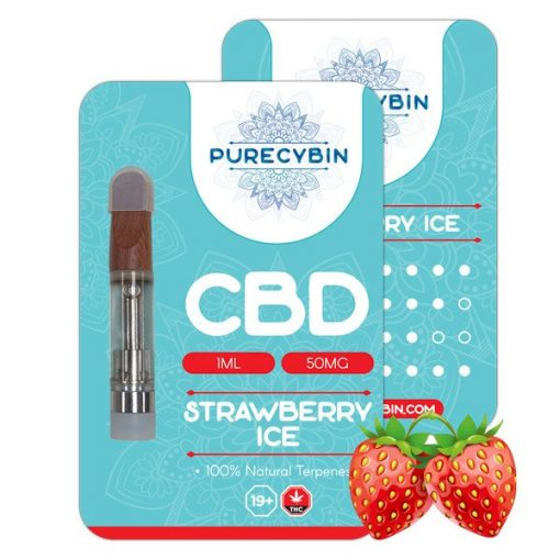 Buy Purecybin Strawberry Ice CBD Vape | 50mg CBD Vape Carts | 1G Online in Canada - Nupep Shrooms