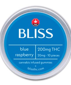 Buy Bliss Edibles 200MG THC Gummies Blue Raspberry Online