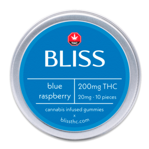 Buy Bliss Edibles 200MG THC Gummies Blue Raspberry Online