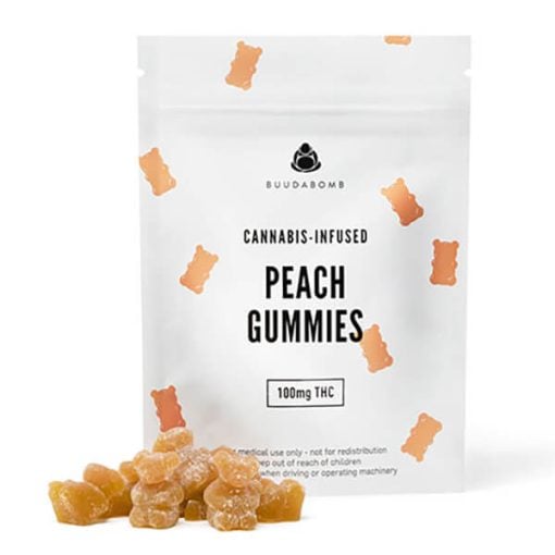 Buy BuudaBomb Peach Gummies (Vegan) 100mg THC Online