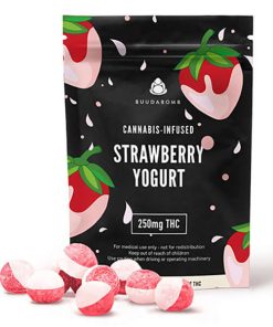 Buy Strawberry Yogurt Vegan Gummies BuudaBomb 250mg THC Online