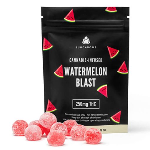 Buy Watermelon Blast Vegan Gummies (BuudaBomb)250mg THC Online