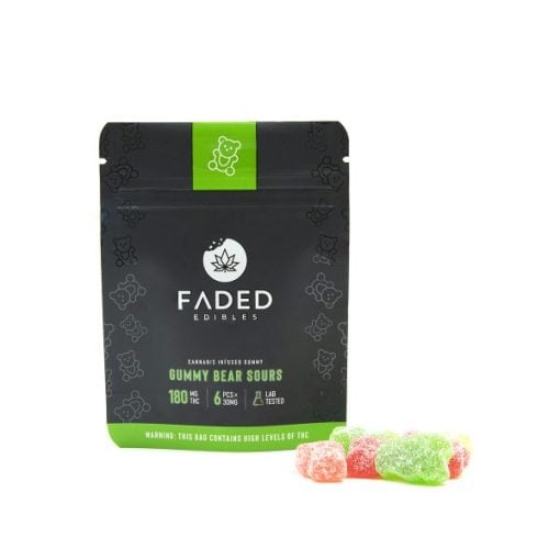 Buy Faded Cannabis Co. Gummy Bear Sours 180mg THC Online