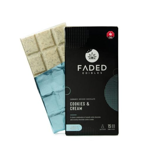 Buy Faded Cannabis Co. Cookies & Cream Bar 450mg THC Online