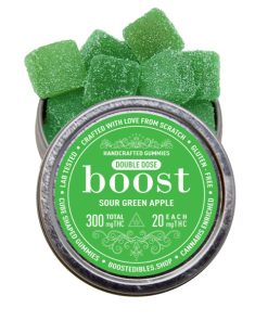 Buy Boost Edibles Sour Green Apple 150mg THC Cubes Online