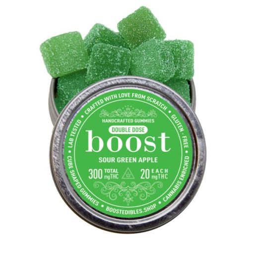 Buy Boost Edibles Sour Green Apple 150mg THC Cubes Online