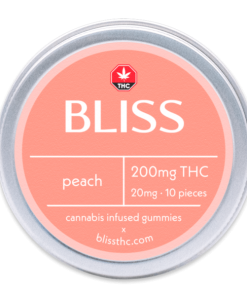 Buy Bliss Edibles 200MG THC Gummies Peach Online