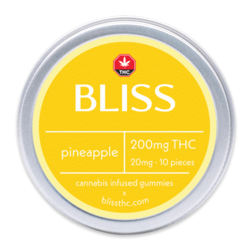 Buy Bliss Edibles 200MG THC Gummies Pineapple Online