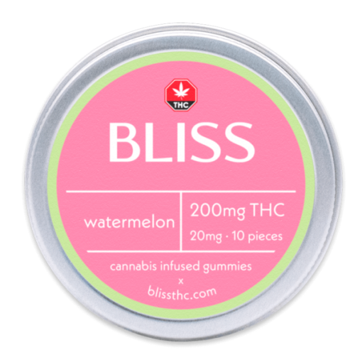 Buy Bliss Edibles 200MG THC Gummies Watermelon Online