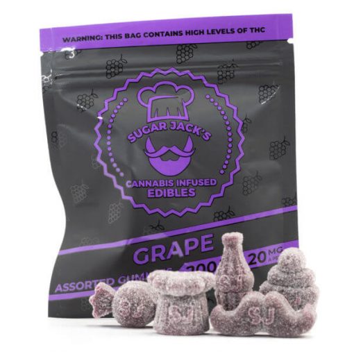 Buy Sugarjacks Assorted THC Gummies Grape 200Mg Online