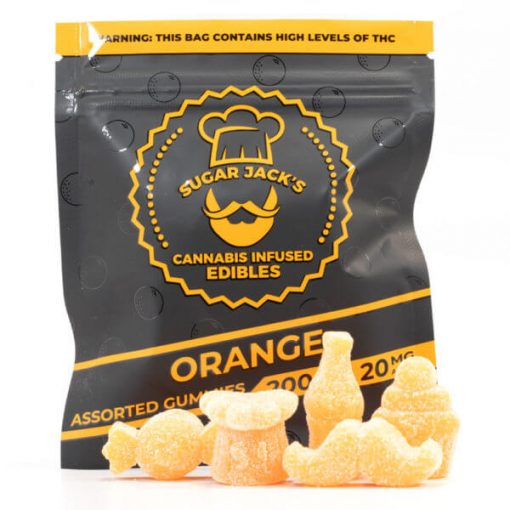 Buy Sugarjacks Assorted THC Gummies Orange 200Mg Online