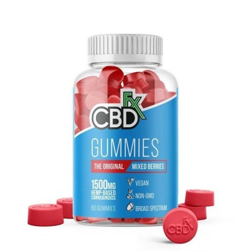 Buy CBDfx Mixed Berry Vegan CBD Gummies 1500mg CBD (60 Count Bottle) Online