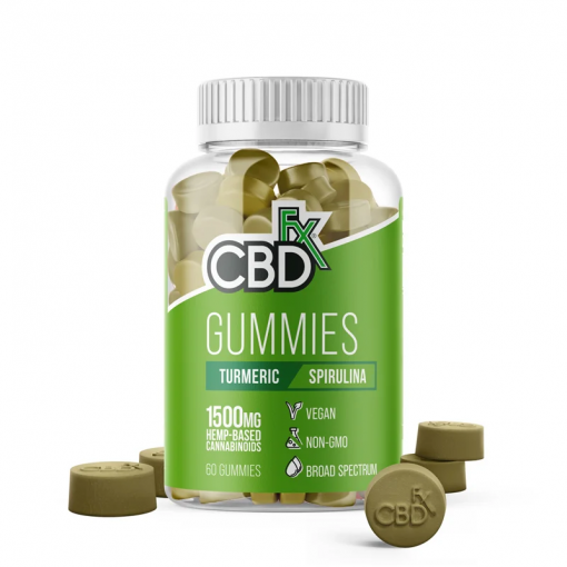 Buy CBDfx Turmeric & Spirulina Vegan CBD Gummies 1500mg CBD (60 Count Bottle) Online