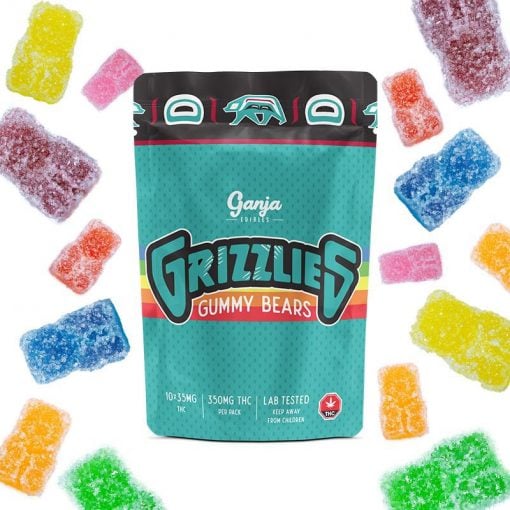 Buy GANJA EDIBLES – GRIZZLIES GUMMY BEARS 350MG – SOUR ASSORTED Online