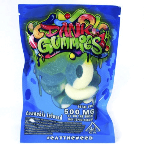 Buy Dank Blue Raspberry Gummies 500mg THC Online