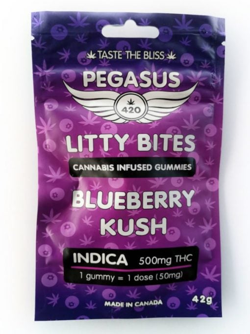 Buy BLUEBERRY KUSH Indica Pegasus Gummies – by Pegasus 420 Online