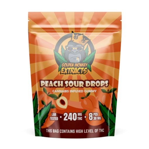 Buy Golden Monkey Extracts Peach Sour 240MG THC Online