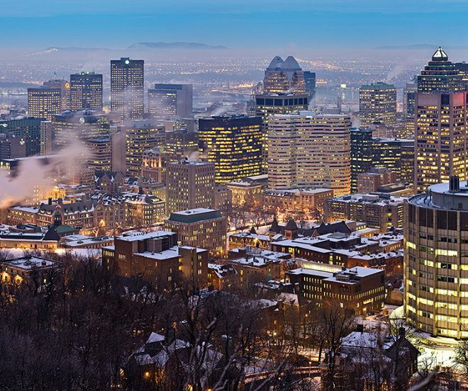 Downtown Montreal at dusk, Quebec