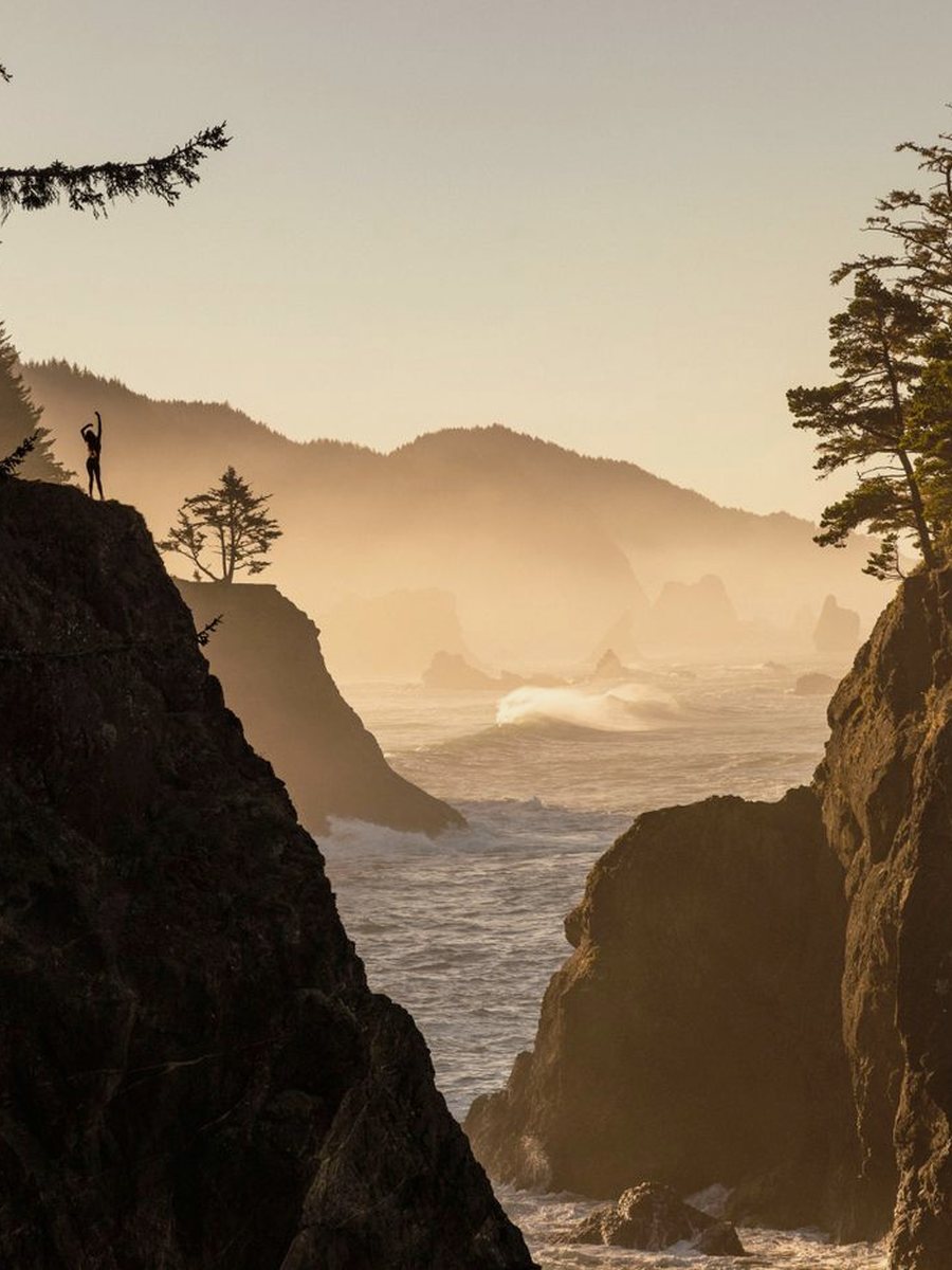 Pacific coastline at sunset, British Columbia