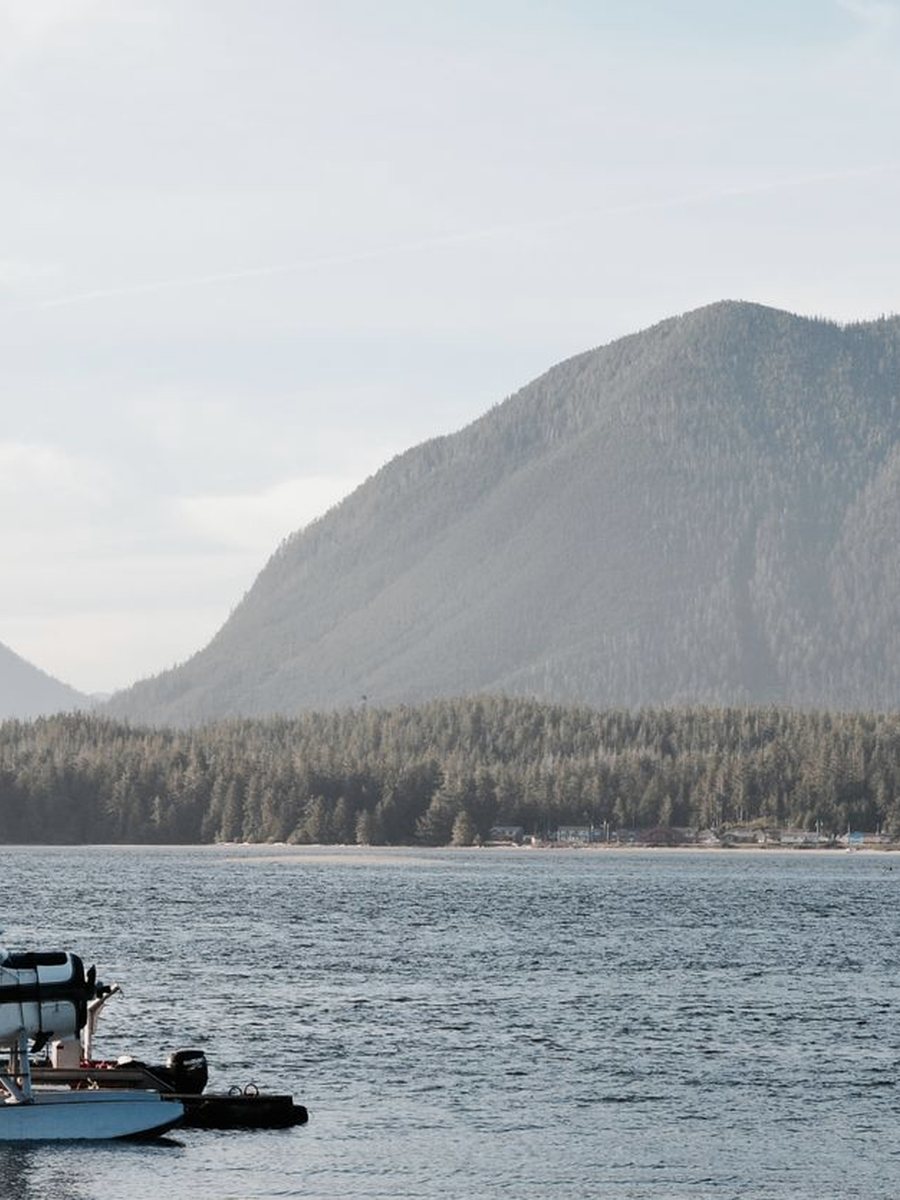 Seaplane on the water, British Columbia coast
